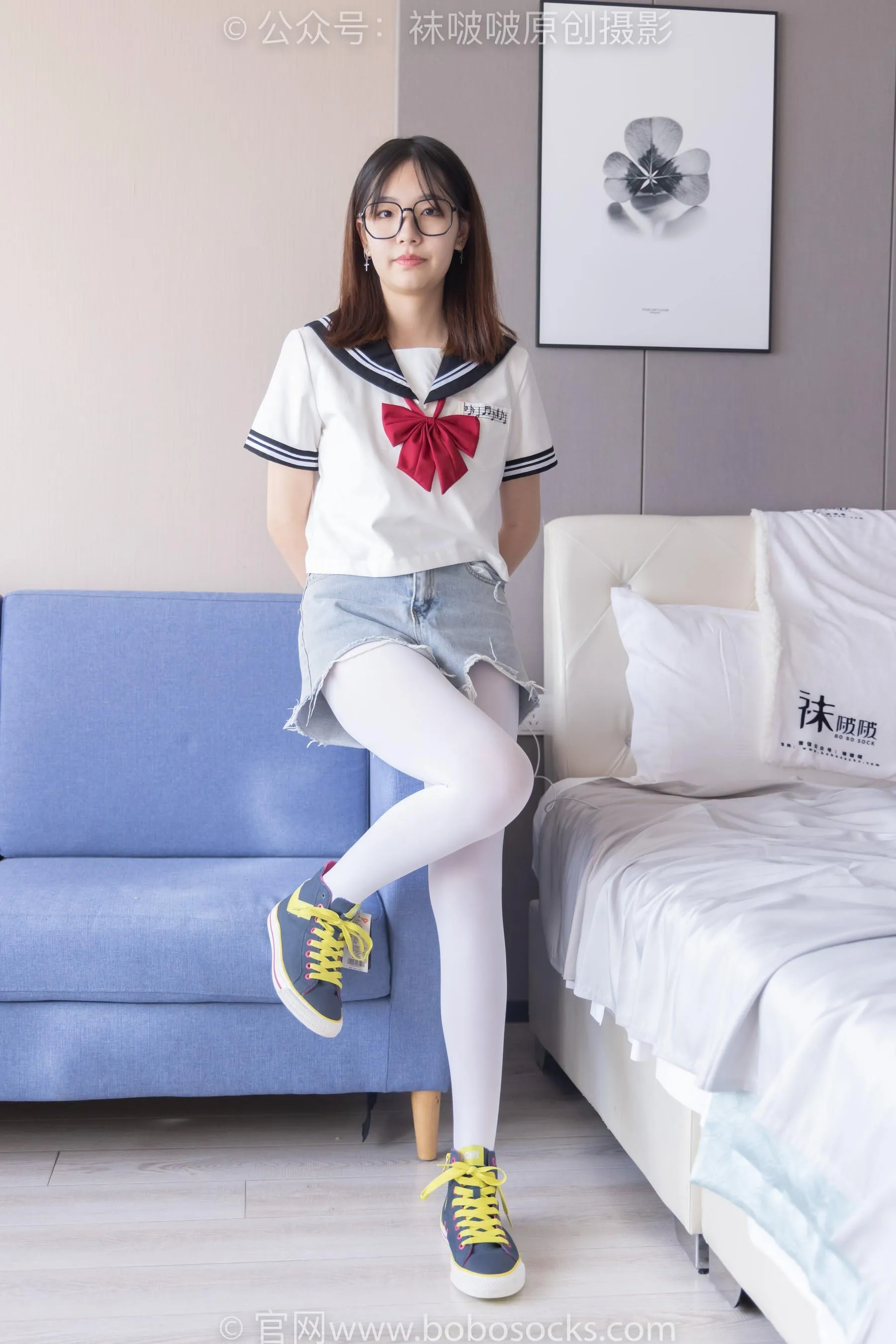 [BoBoSocks袜啵啵]NO.215 小甜豆-三双帆布鞋板鞋、厚白丝、黑丝 [90P]插图8